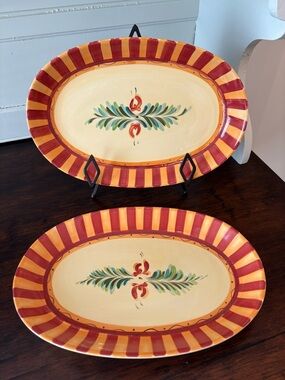 Southern Living At Home Gail Pittman Sienna Oval 14” Serving Platters Set Of 2
